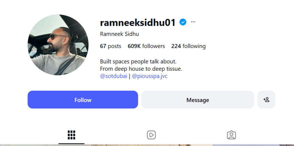 Ramneek Sidhu Entrepreneur Instagram